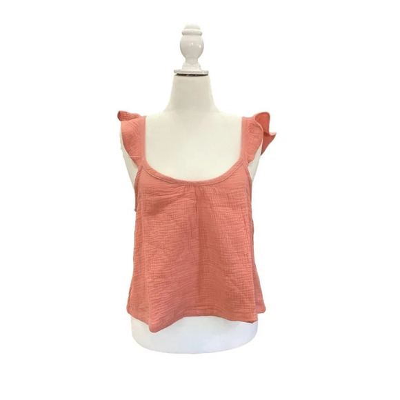 Marine Layer Pink Ruffle Sleeve Top - Picture 3 of 8